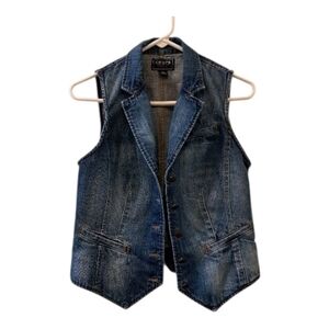 Chaps Blue Denim Sleeveless Vest cotton size S